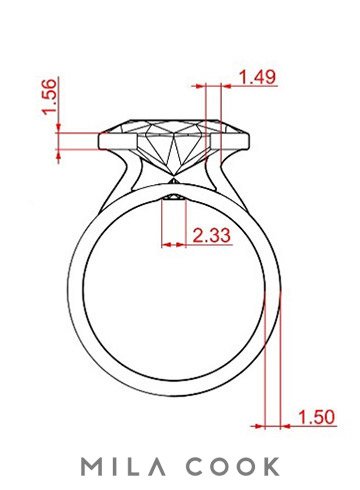 Estudo proporcional do diamante e do rubi para desenvolvimento do anel